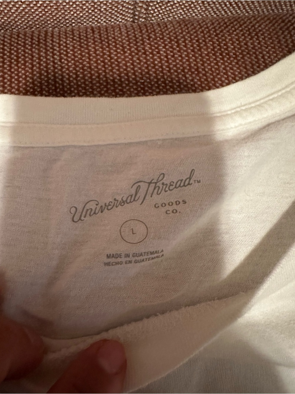 Universal Thread White Crew Tee with Subtle Logo - Picture 2 of 4